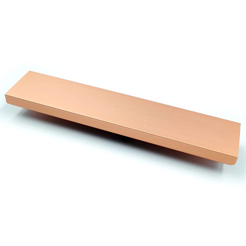 Jetland Cabinets Drawers Edge Pulls - 8-Pack, 6"" Overall Length, Brushed Rose Gold, Concealed Tab Pulls for Kitchen Garage Cabi