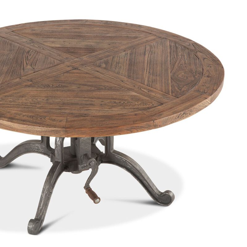 World Interiors Artezia 42" Height Adjustable Crank Coffee Table in Weathered Teak image number 2