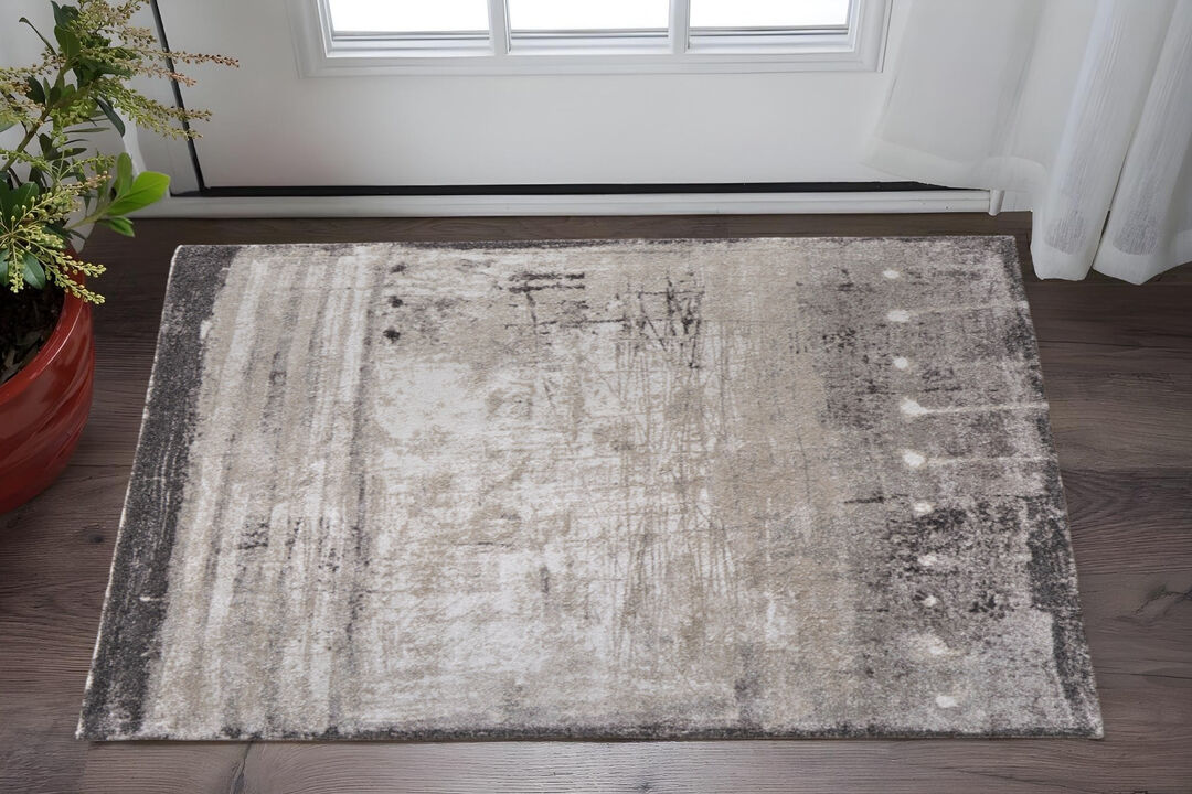 HomeRoots Abstract Distressed Area Rug