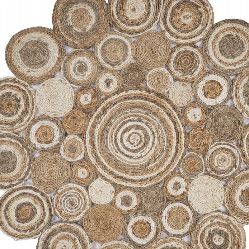 HomeRoots Jute Hand Braided Round Rug image number 2