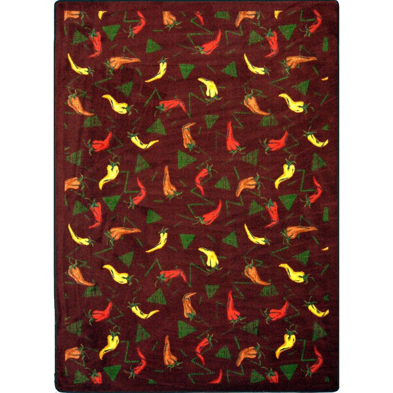 Joy Carpets Kaleidoscope Jalapeno Fiesta 7'8 x 10'9 Area Rug in Color Chocolate
