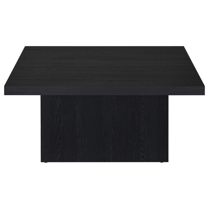 Darla Square Coffee Table, Pedestal Base, Wood