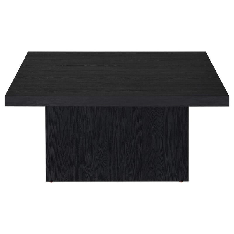 Darla Square Coffee Table, Pedestal Base, Wood image number 0