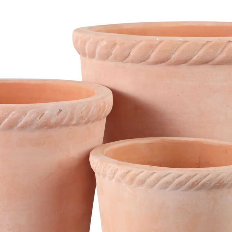 S/3 9/12/15" Terracotta Planters, Natural image number 4