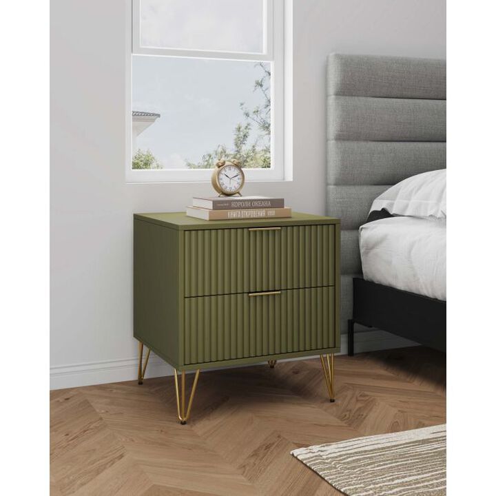 Dumbo 2-Drawer Nightstand in Green