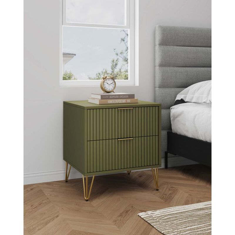Dumbo 2-Drawer Nightstands in Green (Set of 2)