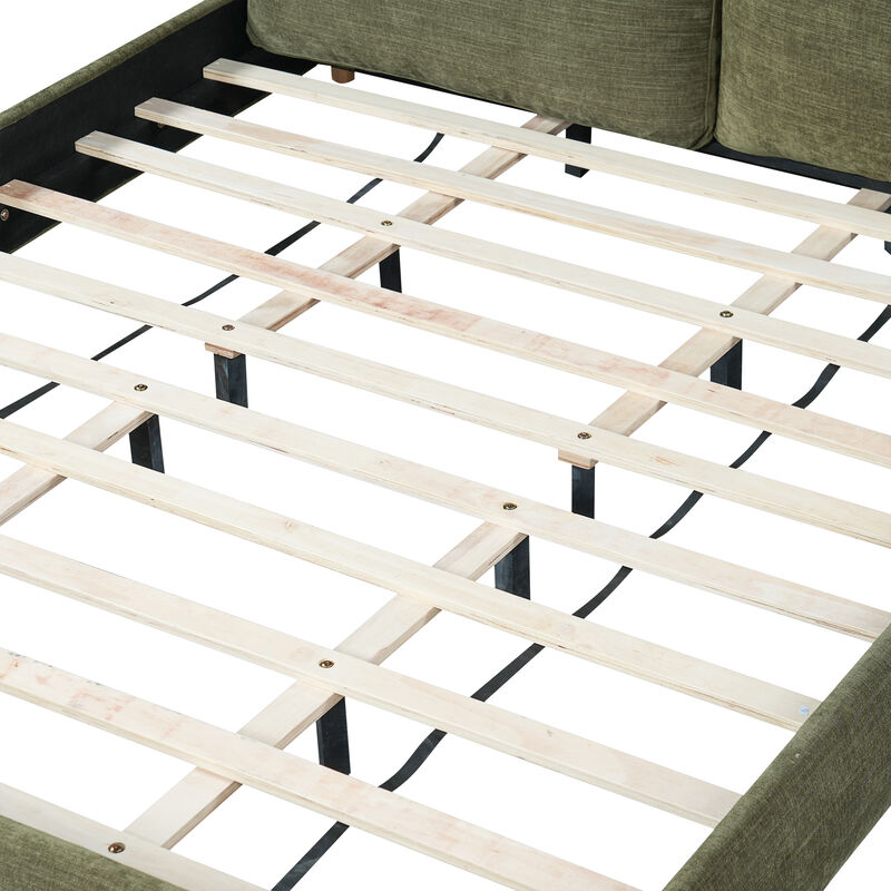 Christopher Knight Home Daley Upholstered Platform Bed with Removable Pillow Headboard image number 5