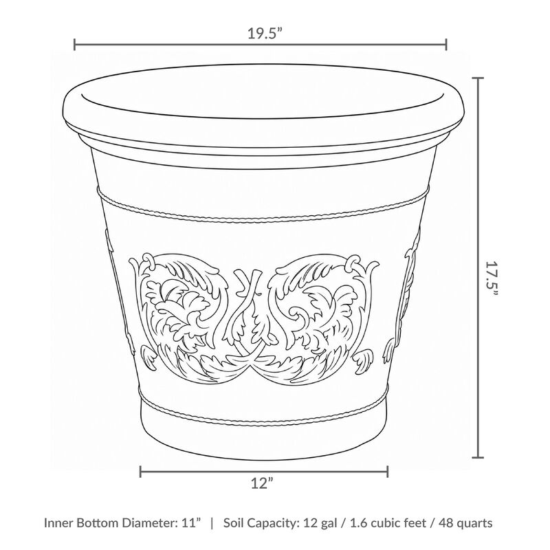 Sunnydaze Arabella Polyresin Planter with UV-Resistant Finish image number 5