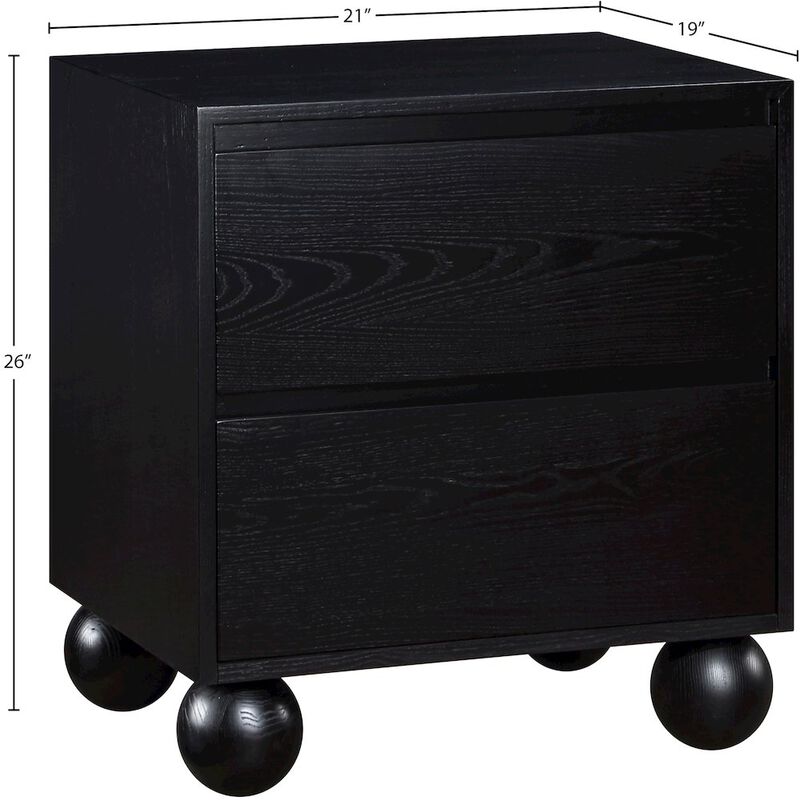 Meridian Furniture Kent Black Night Stand