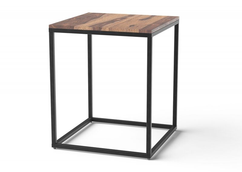 Homezia Squared Off Natural Wood End Or Side Table image number 3