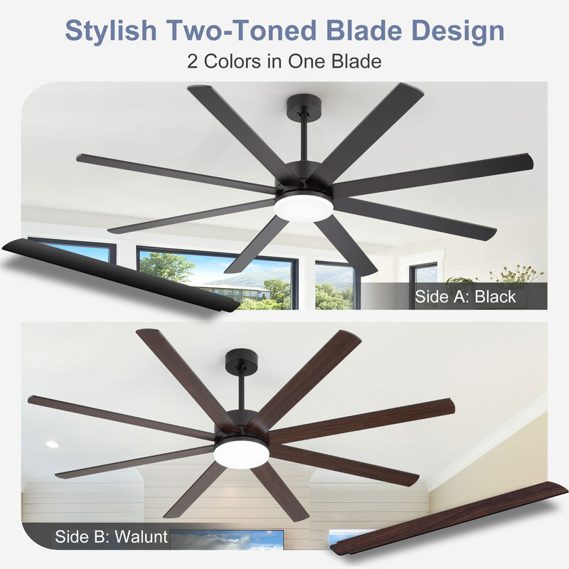 Breezary 72 In LED Ceiling Fan with Light, 3 CCT Color, DC Motor,8 Aluminum Blade, 6 Speed Remote image number 5