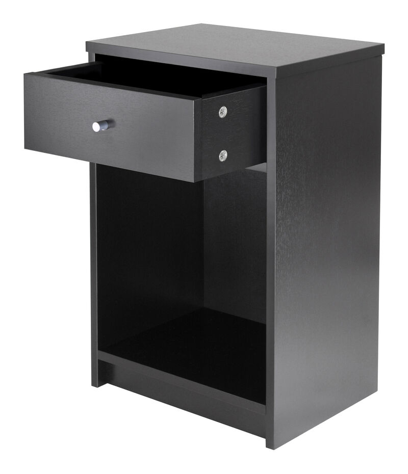 Winsome Squamish Accent Table With 1 Drawer, Black Finish