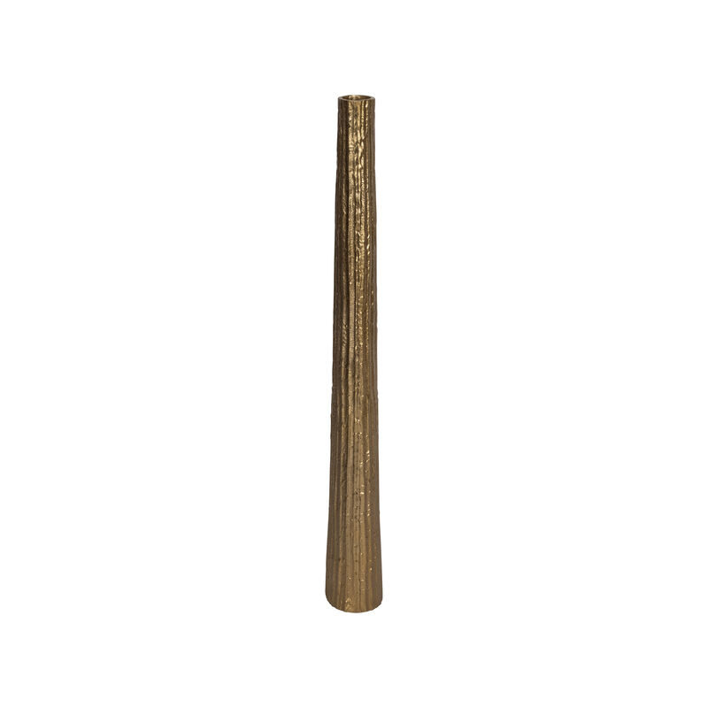 Metal, 35" Ribbed Floor Vase, Gold image number 3