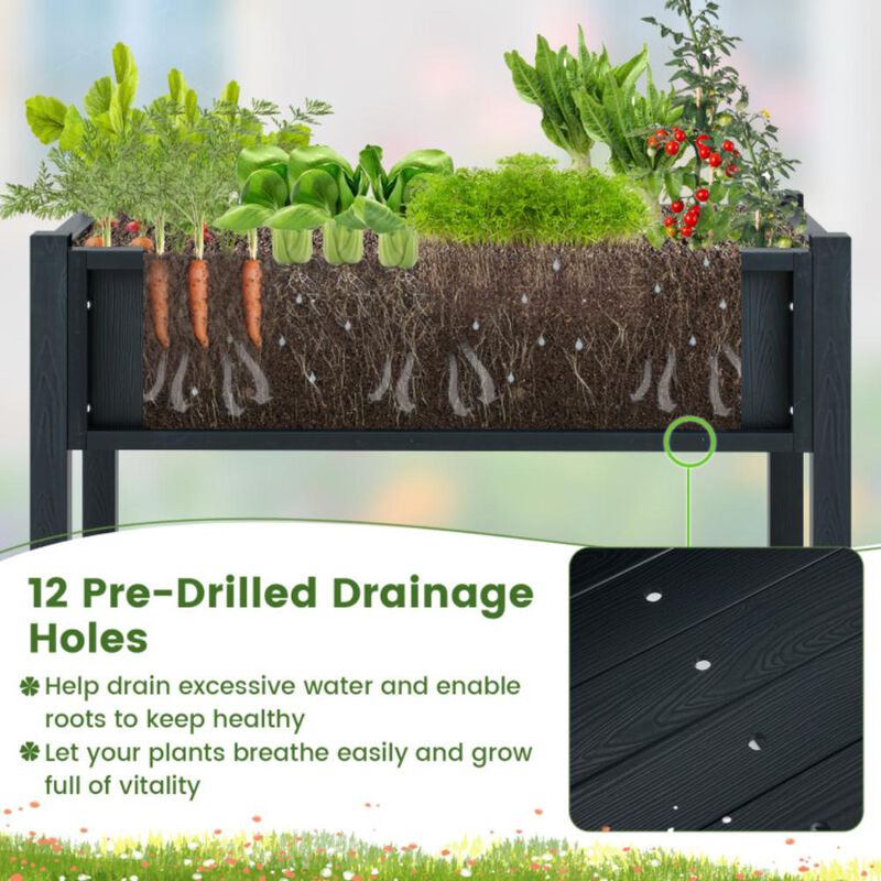 Hivvago HIPS Raised Garden Bed Poly Wood Elevated Planter Box