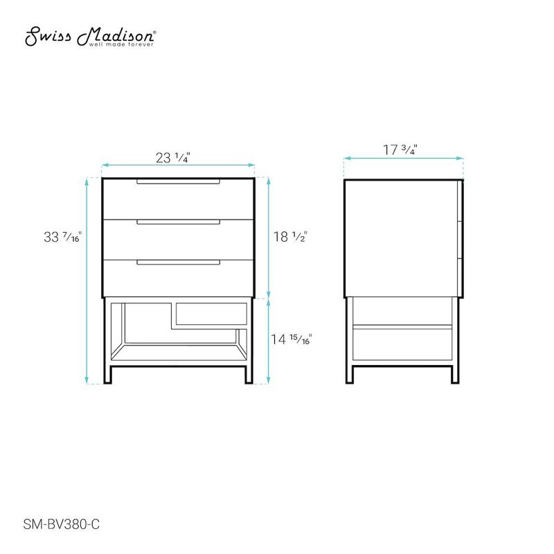 Carre 24" Bathroom Vanity - Cabinet Only image number 4