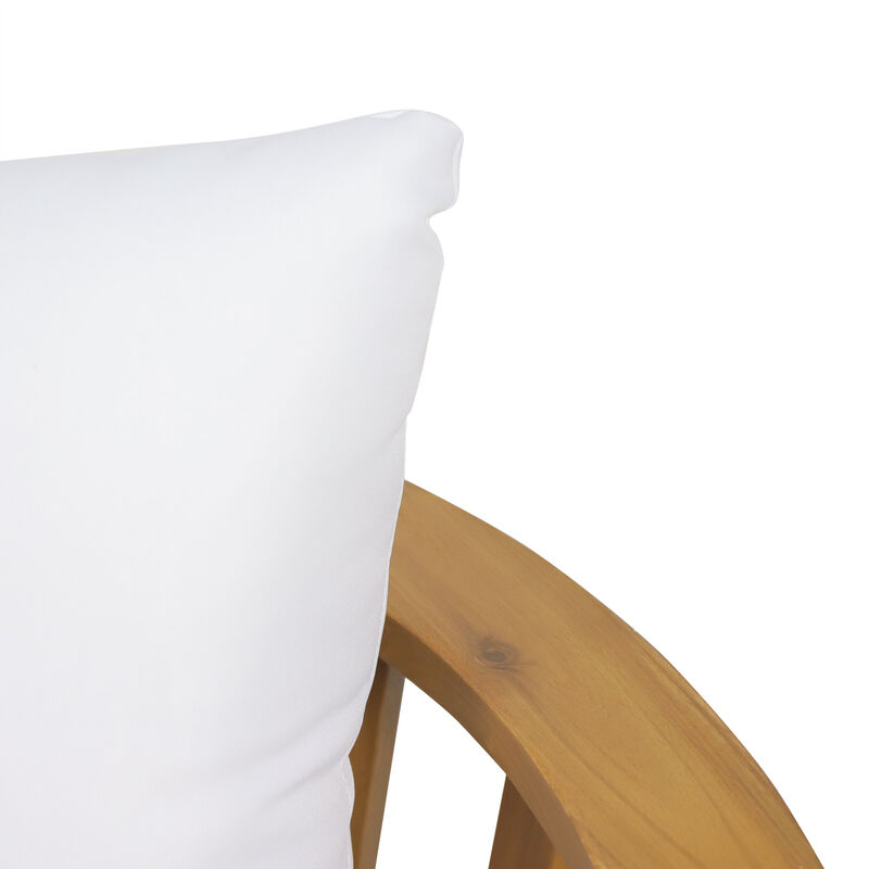 Acacia Wood Outdoor Club Chair - 400lb Capacity Patio Furniture with Waterproof Cushion, Deep Seat Garden Chair for Porch, Balcony & Backyard