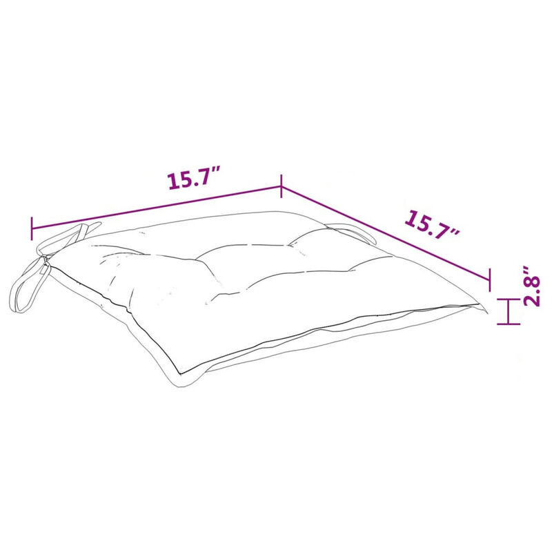 Zia 4pc Outdoor Cushions for Chair, Tufted Dark Gray Oxford Fabric - Benzara