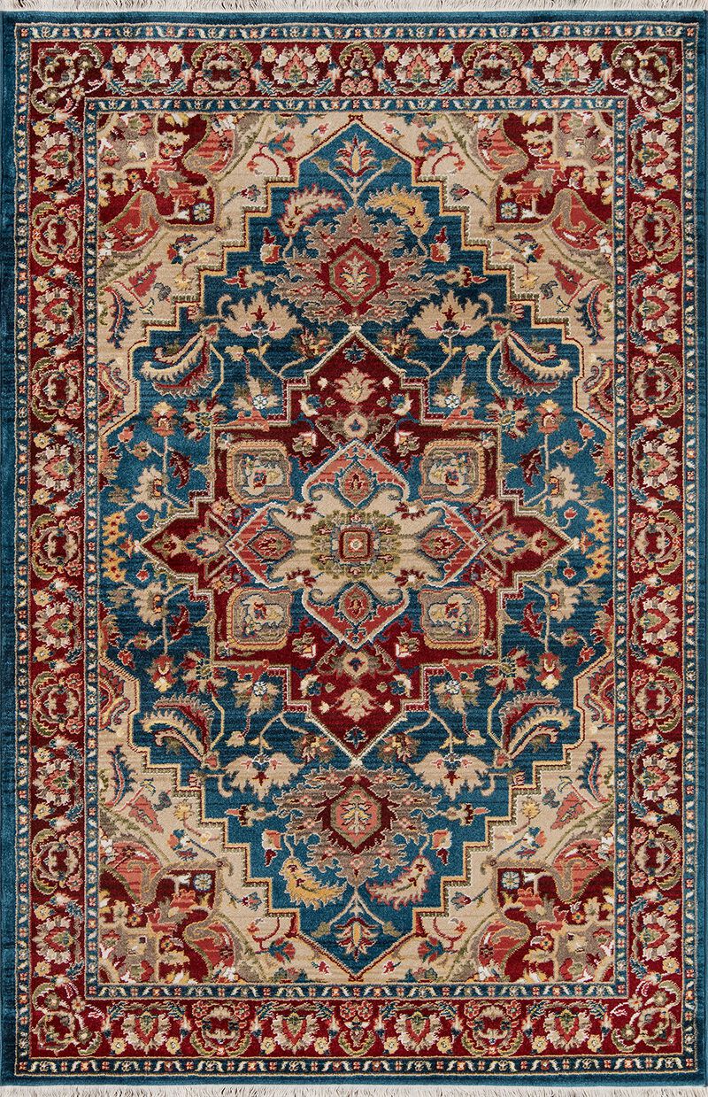 Momeni LENOXLE-01BLU2030 Lenox Traditional Area Rug  Blue - 2 x 3 ft. Rectangle