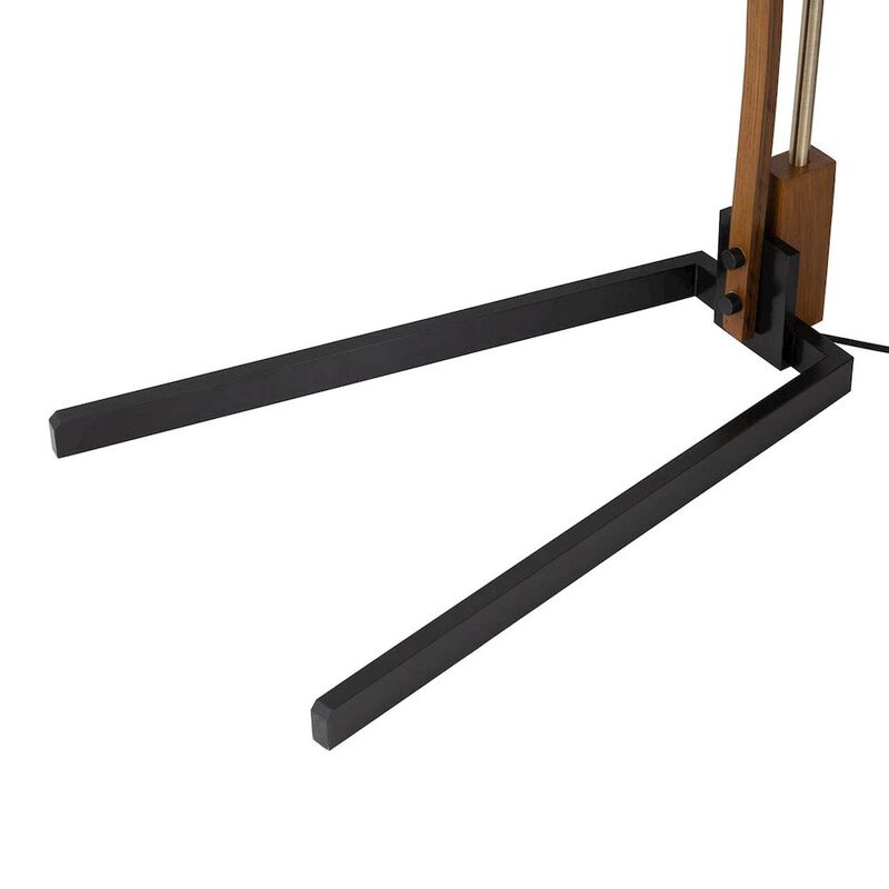 NOVA OF CALIFORNIA Melmar Arc Floor Lamp - Weathered Brass and Walnut, Dimmer Switch, V-base