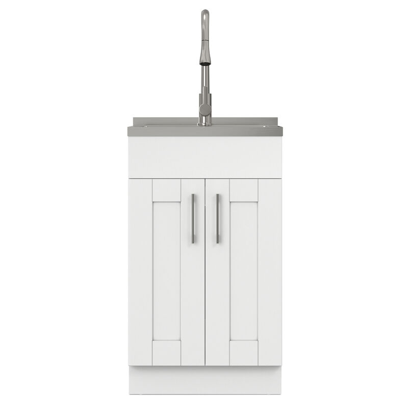 Modern Wide Shaker All-In-One 20-inch Laundry Utility Sink and Cabinet image number 2