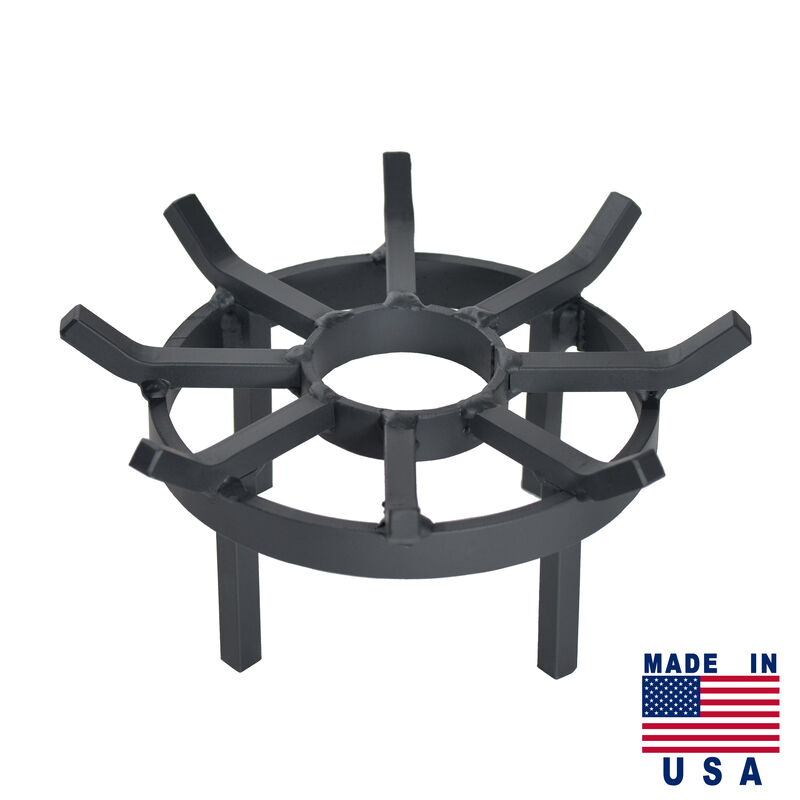 12-in D Wagon Wheel Firewood Grate for Fire Pit, Chiminea - Made in USA