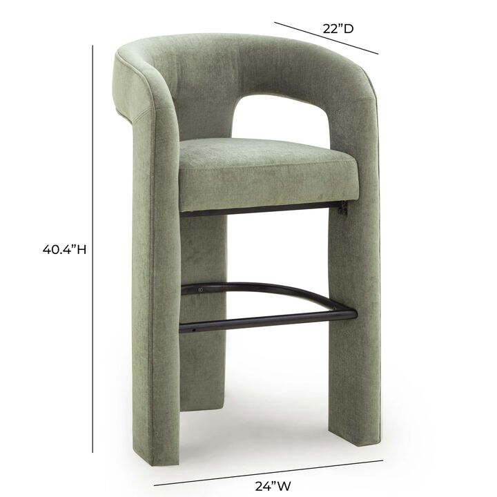 Tov Furniture Malone Green Perfomance Fabric Bar Stool