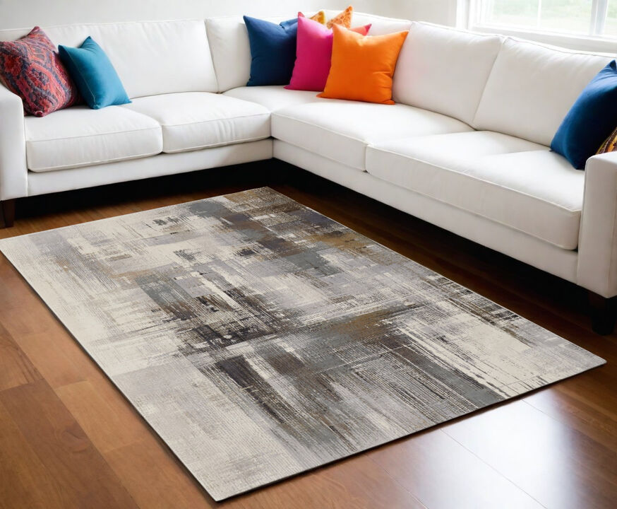 HomeRoots Abstract Power Loom Area Rug