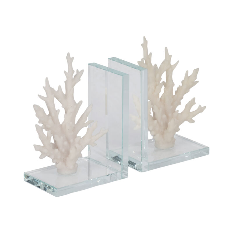 S/2 7" Coral On Glass Bookends image number 2