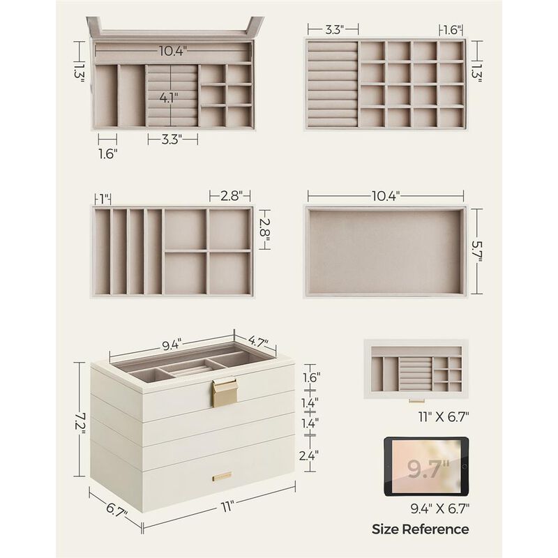 4-Tier Stackable Jewelry Trays for Organized Accessory Storage