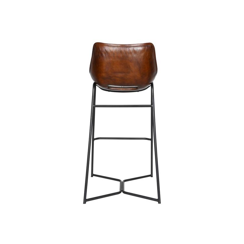 World Interiors Brisbane Stanley Bar Chair in Hand Washed Chestnut Leather