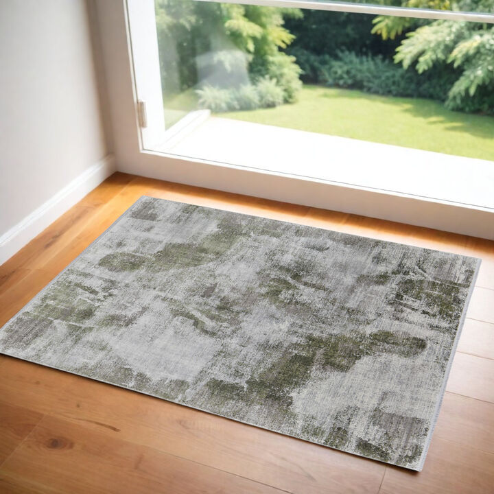 HomeRoots Ikat Power Loom Area Rug With Fringe
