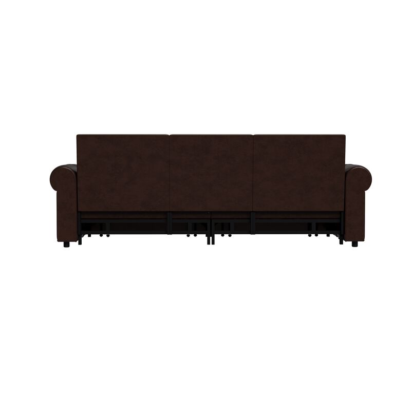 Merax 3-in-1 Faux Leather Convertible Sleeper Sofa