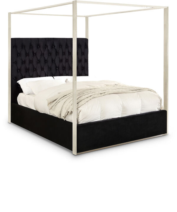 Meridian Furniture Porter Black Velvet King Bed