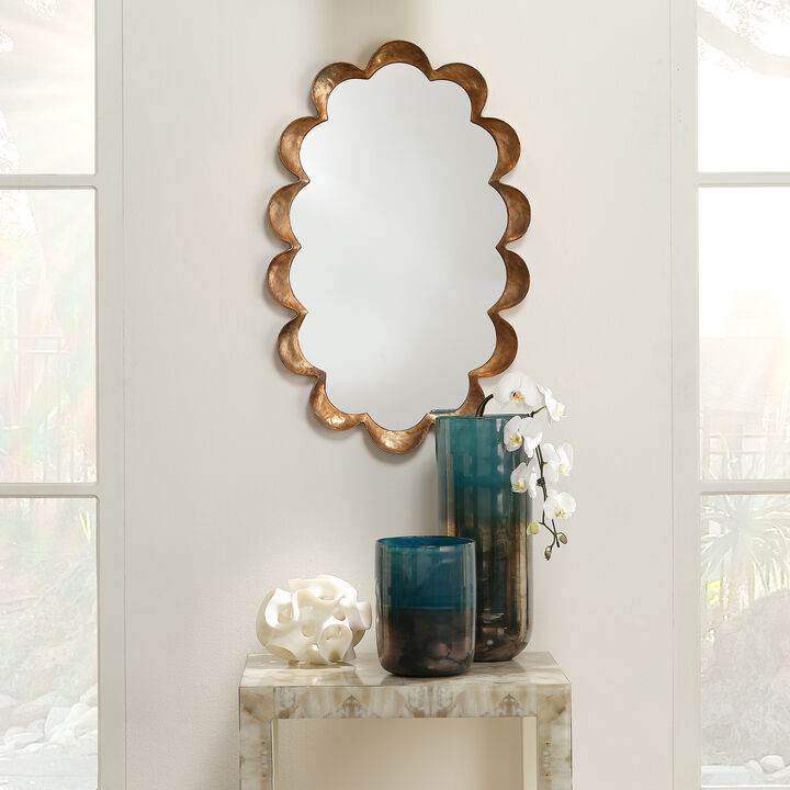 Scalloped Steel Mirror