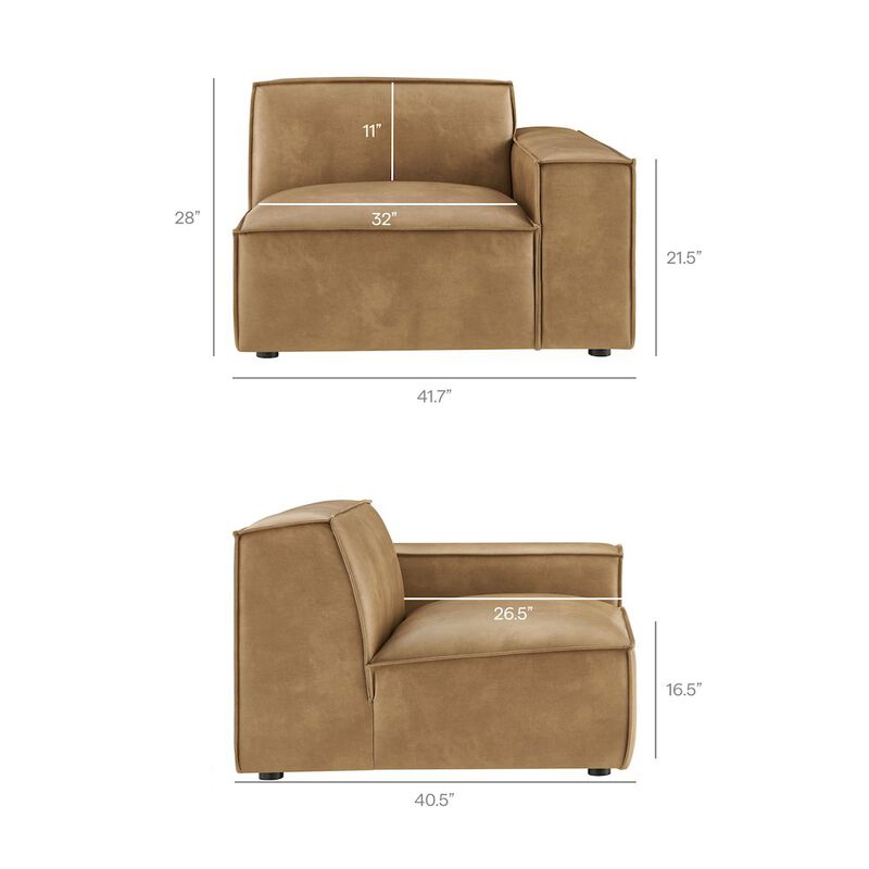 Restore 3-Piece Vegan Leather Modular Sofa Set image number 4