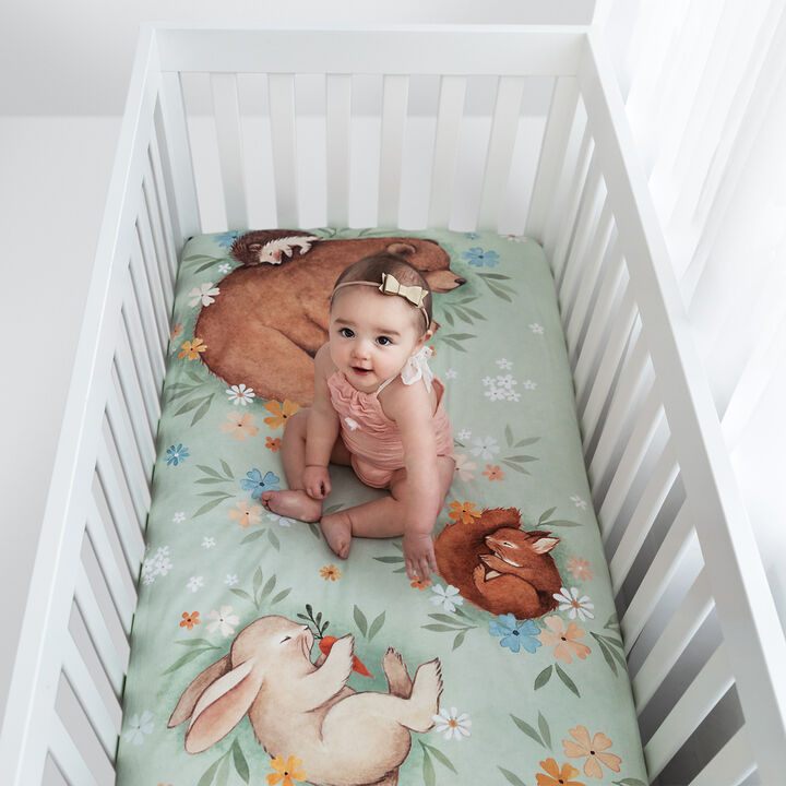 Enchanted Meadow 100% Cotton Fitted Crib Sheet