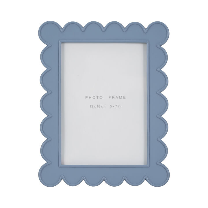 5x7 Scallop Edge Photo Frame, Blue