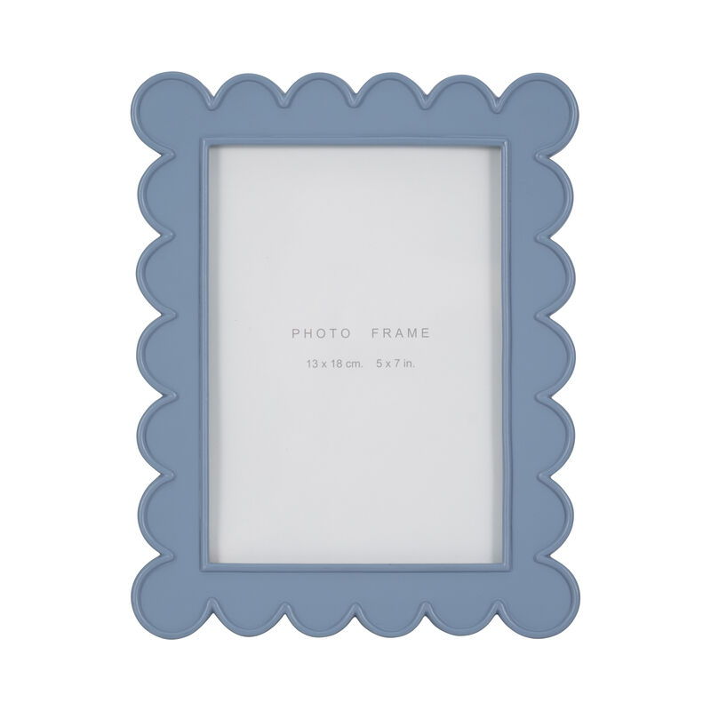 5x7 Scallop Edge Photo Frame, Blue image number 0