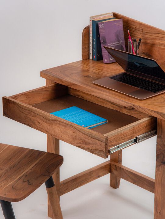 Handmade Eco-Friendly Modern Wood Light Walnut Rectangle Desks 82"x77"X60" From BBH Homes