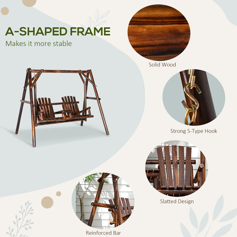 Hivvago Porch Swing with Stand and Table for Outdoor Use image number 3