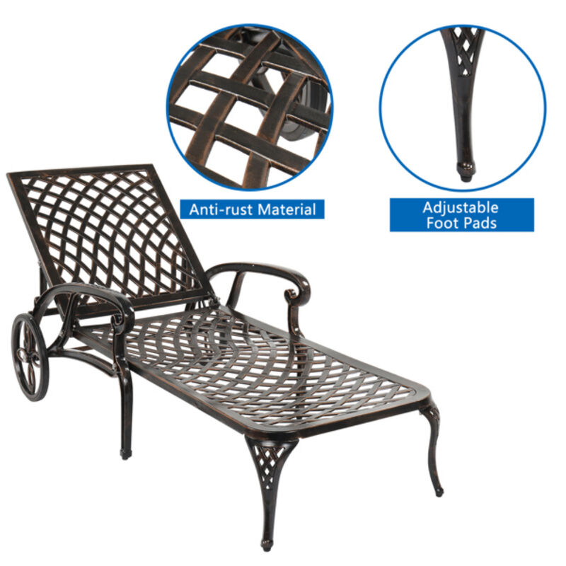 Backrest Adjustable Courtyard Lying Bed, Durable Cast Aluminum for Outdoor Comfort image number 2