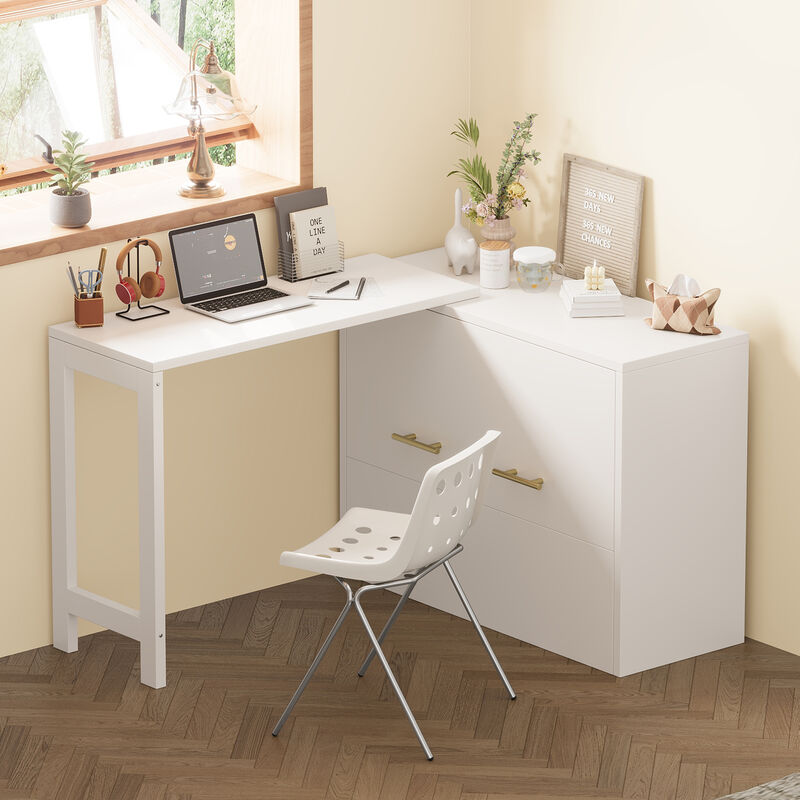 Merax Murphy Cabinet Bed with Adjustable Position Desk