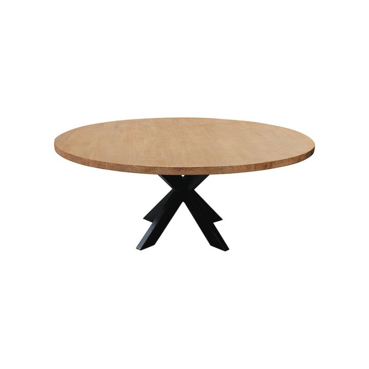 Logan 72 Round Dining Table In Natural Finish