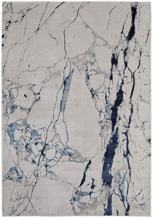 HomeRoots Marble Power Loom Distressed Area Rug