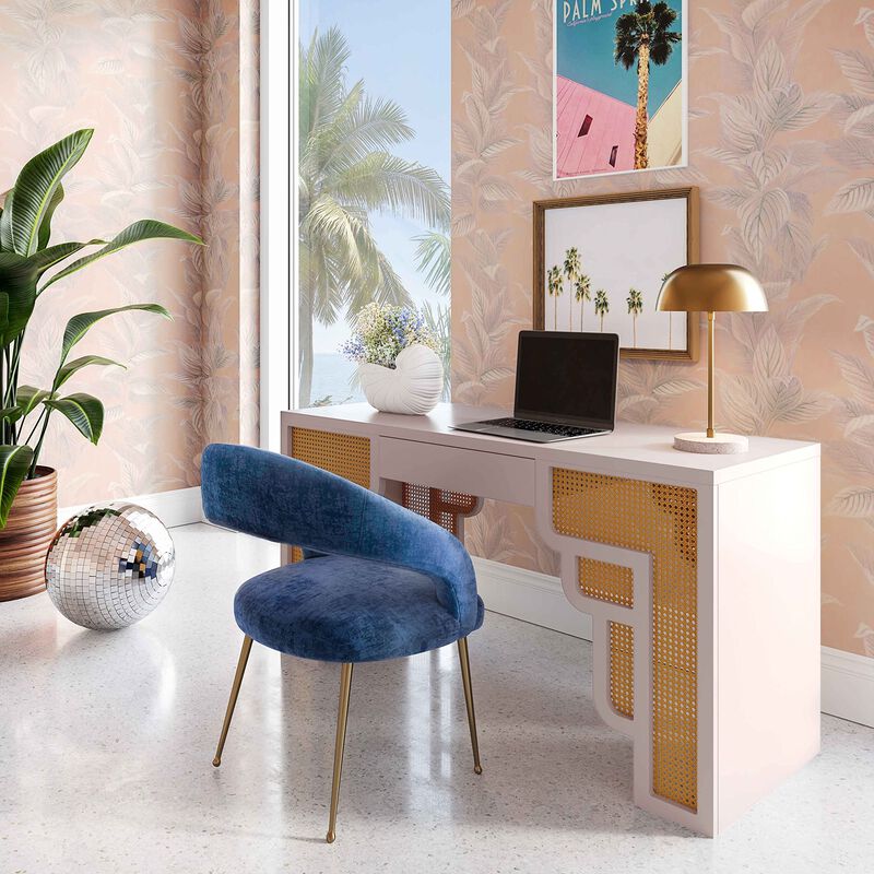 Tov Furniture Suzie Rattan Executive Desk (Cream) image number 1