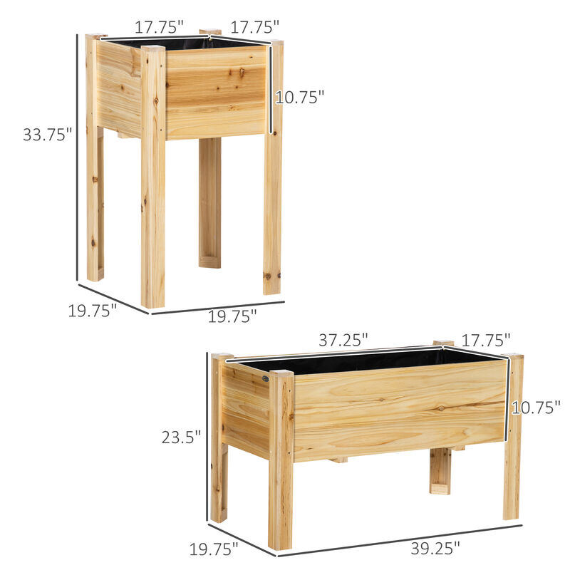 Hivvago 3-Piece Raised Garden Bed Set with Liner image number 2