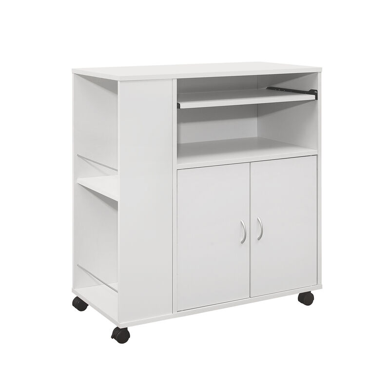 Kings Brand Furniture Alaina Kitchen Island Rolling Cart on Wheels with Storage Cabinet