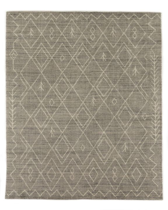 Nador Grey Moroccan Hand Knotted 10' x 14' Rug