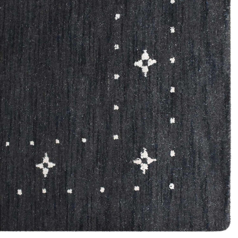 RUGSOTIC CARPETS HAND KNOTTED LOOM WOOL ECO-FRIENDLY AREA RUGS  - 6'x9', Rectangle, Charcoal Color, Contemporary Modern Design, High Pile Thick Handmade Anti Skid Rugs for Living Room (L00219)