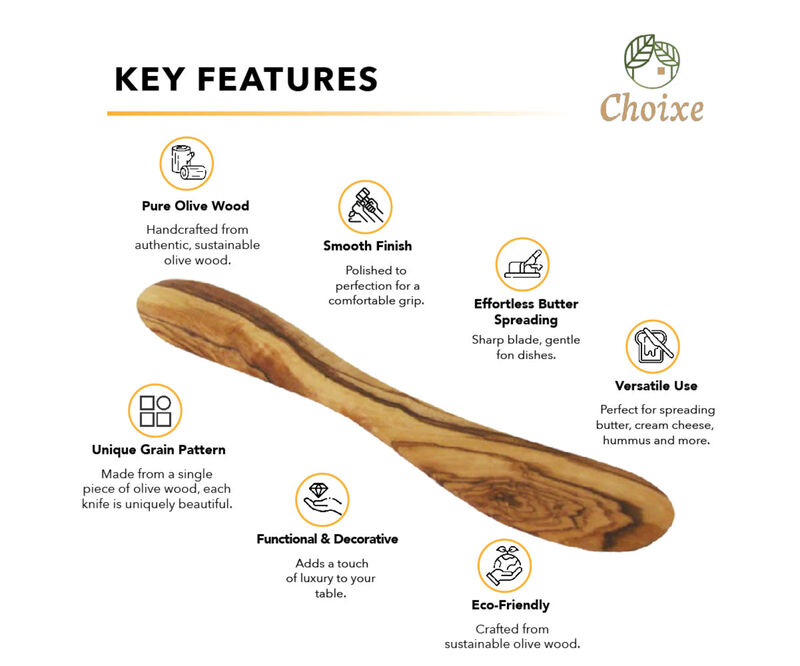 Mediterranean Olive Wood Butter Knife image number 3